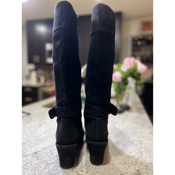 Stuart Weitzman Suede Wedge Black Boots - Size‎ 8.5 - Picture 4 of 8